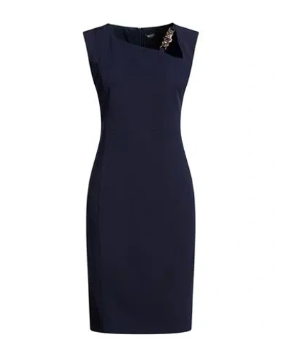 Liu •jo Better Woman Midi Dress Navy Size 4 Polyester, Elastane