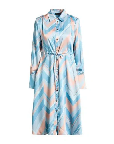 Liu •jo Better Woman Midi Dress Sky Blue Size 10 Polyester