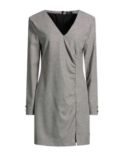 Liu •jo Better Woman Mini Dress Black Size 10 Polyester, Viscose, Wool, Polyamide, Elastane In Gray