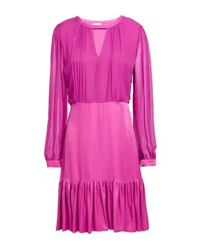 Liu •jo Better Woman Mini Dress Magenta Size 6 Viscose In Multi