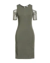 Liu •jo Better Woman Mini Dress Military Green Size Xs Cotton, Elastane In Green