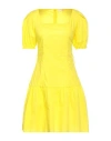 Liu •jo Better Woman Mini Dress Yellow Size 10 Cotton In Yellow
