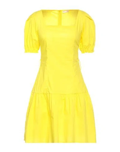 Liu •jo Better Woman Mini Dress Yellow Size 10 Cotton