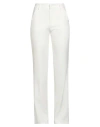 Liu •jo Better Woman Pants Ivory Size 10 Polyester, Elastane In White