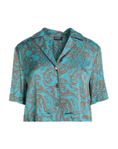 Liu •jo Better Woman Shirt Turquoise Size 2 Viscose In Blue