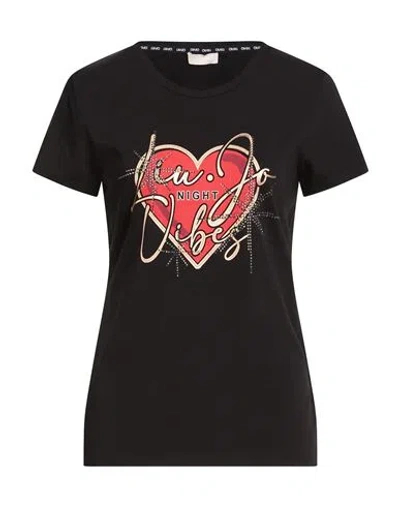 Liu •jo Better Woman T-shirt Black Size M Cotton, Elastane