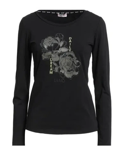 Liu •jo Better Woman T-shirt Black Size Xxs Cotton, Elastane