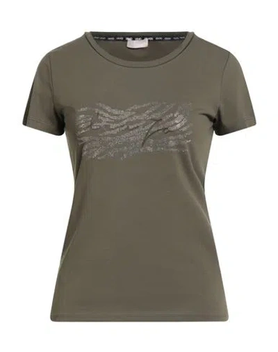Liu •jo Better Woman T-shirt Military Green Size M Cotton, Elastane