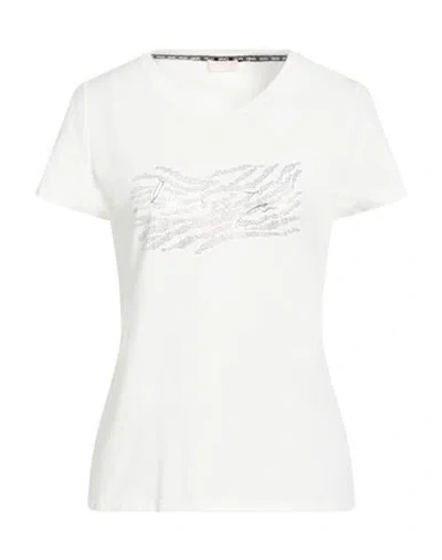 Liu •jo Better Woman T-shirt Off White Size S Cotton, Elastane