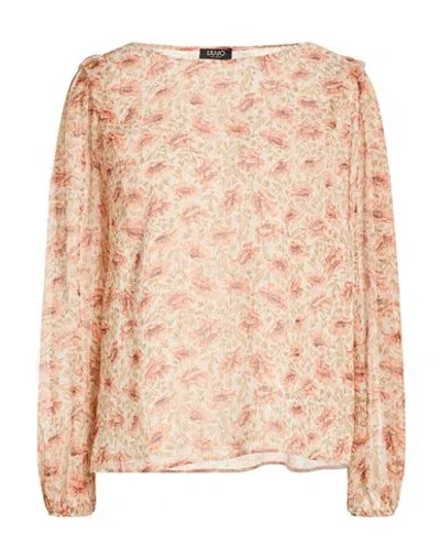 Liu •jo Better Woman Top White Size 10 Polyester, Metallic Fiber In Pink