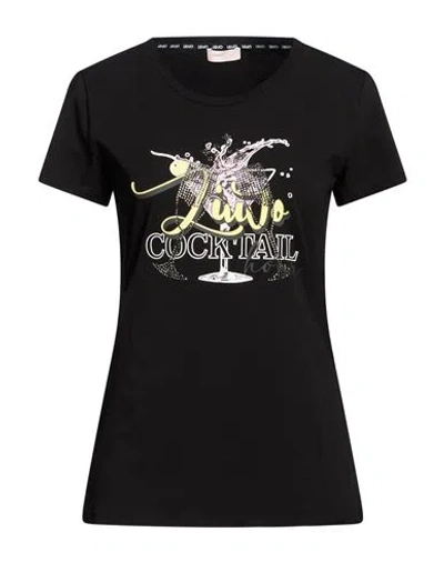 Liu •jo Better Woman T-shirt Black Size M Cotton, Elastane