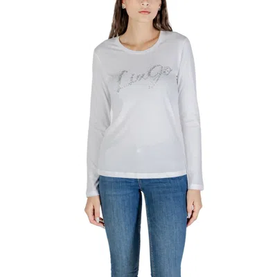 Liu •jo Bicolor Cotton Long Sleeve T-shirt In White