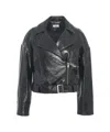 Liu •jo Biker Jacket With Glossy Finish In Black
