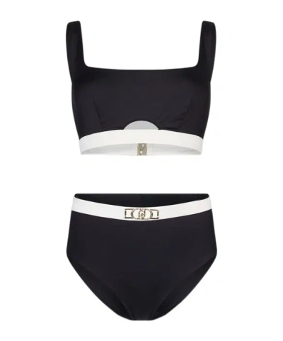 Liu •jo Bikini With High-rise Bikini Bottoms In Black