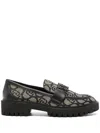 Liu •jo Logo-jacquard Loafers In Black