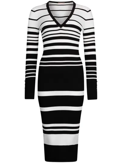 Liu •jo Black And White Knit Midi Dress