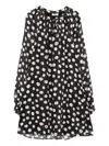 Liu •jo Black And White Polka Dot Mini Dress In Black