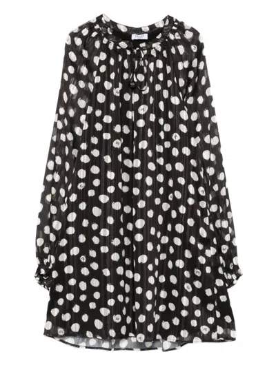 LIU •JO BLACK AND WHITE POLKA DOT MINI DRESS
