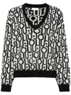Liu •jo Logo-jacquard Sweater In Black