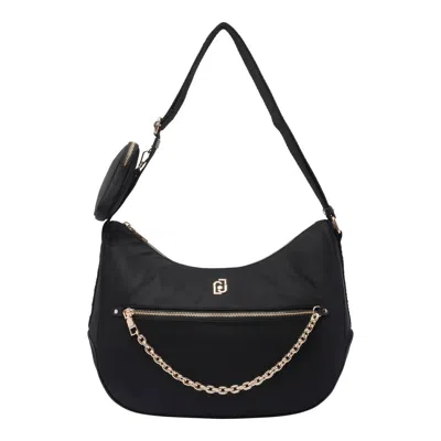 Liu •jo Chain Detail Shoulder Bag With Zip Pocket In Black