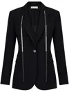Liu •jo Black Blazer With Rhinestones In Black