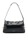 Liu •jo Black Clutch With Sophisticated Ruched Texture In Black
