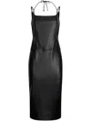 Liu •jo Black Coated Fabric Dress In Black