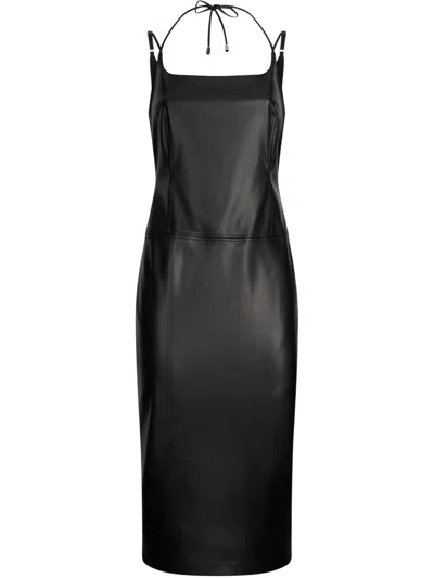 Liu •jo Black Coated Fabric Dress