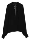 Liu •jo Liu Jo Black Collar Embellished Gathered Jacket In Black