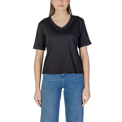 LIU •JO BLACK COTTON TOPS & T-SHIRT