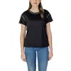 Liu •jo Black T-shirt Embellished With Rhinestones