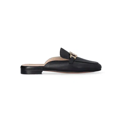 Liu •jo Liu Jo Black Emel Leather Nappa Briefs With Metal Clasp And Logo