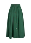 Liu •jo Liu Jo High-waisted Flared Midi Skirt With Button Closure In Green