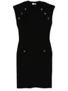 Liu •jo Buttoned Cap Sleeve Mini Dress In Black