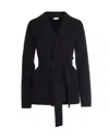 Liu •jo Collared Belted Jacket In Black