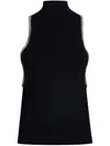 Liu •jo Liu Jo High-neck Sleeveless Sweater With Embellished Armholes In Black