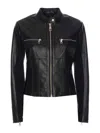 Liu •jo Liu Jo Leather Biker Jacket In Black