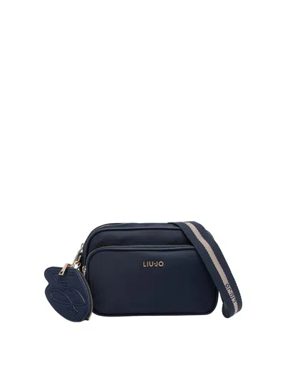 Liu •jo Black Logo Crossbody Bag In Blue