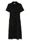 Liu •jo Liu Jo Midi Black Dress With Classic Shirt Design In Black