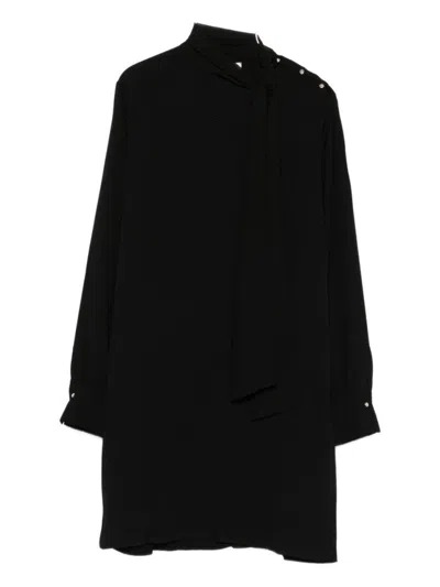 LIU •JO BLACK MINI DRESS WITH TIED BOW DETAIL
