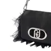 Liu •jo Liu Jo Black Mini Puff Bag With Feathers