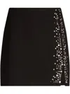 Liu •jo Black Mini Skirt With Bejewelled Embellishment In Black