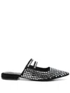 Liu •jo Liu Jo Pointed Toe Slip-on Shoes With Square Stud Detailing In Black