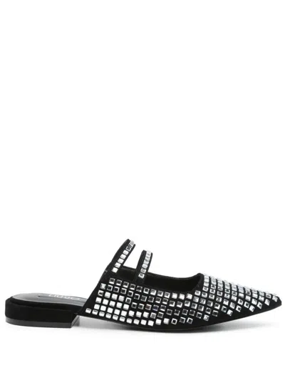 Liu •jo Liu Jo Black Mules With Rhinestones