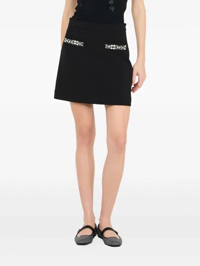 Liu •jo Liu Jo Crystal-embellished Mini Skirt In Black