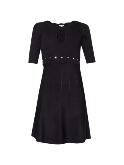 Liu •jo Black Ribbed Knit Dress