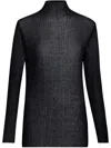 Liu •jo Liu Jo Black Semi-transparent Ribbed Cotton Top With Rhinestones In Black
