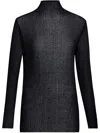 Liu •jo Liu Jo Black Semi-transparent Ribbed Cotton Top With Rhinestones