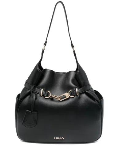 Liu •jo Liu Jo Black Shoulder Bag With Charm