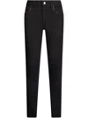 Liu •jo Black Skinny Jeans With Rhinestones In Black
